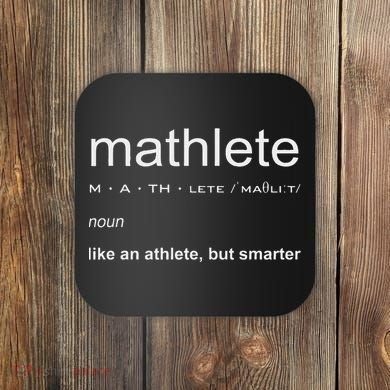 Mathlete Definition Nerd Geek Math Gifts Funny Math Coaster