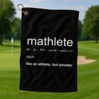Mathlete Definition Nerd Geek Math Gifts Funny Math Golf Towel thumb 1