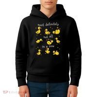 Most Definitely Not All In A Row Funny Duck Mental Health Kids Hoodie thumb 4