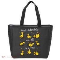 Most Definitely Not All In A Row Funny Duck Mental Health Tote Bag thumb 0