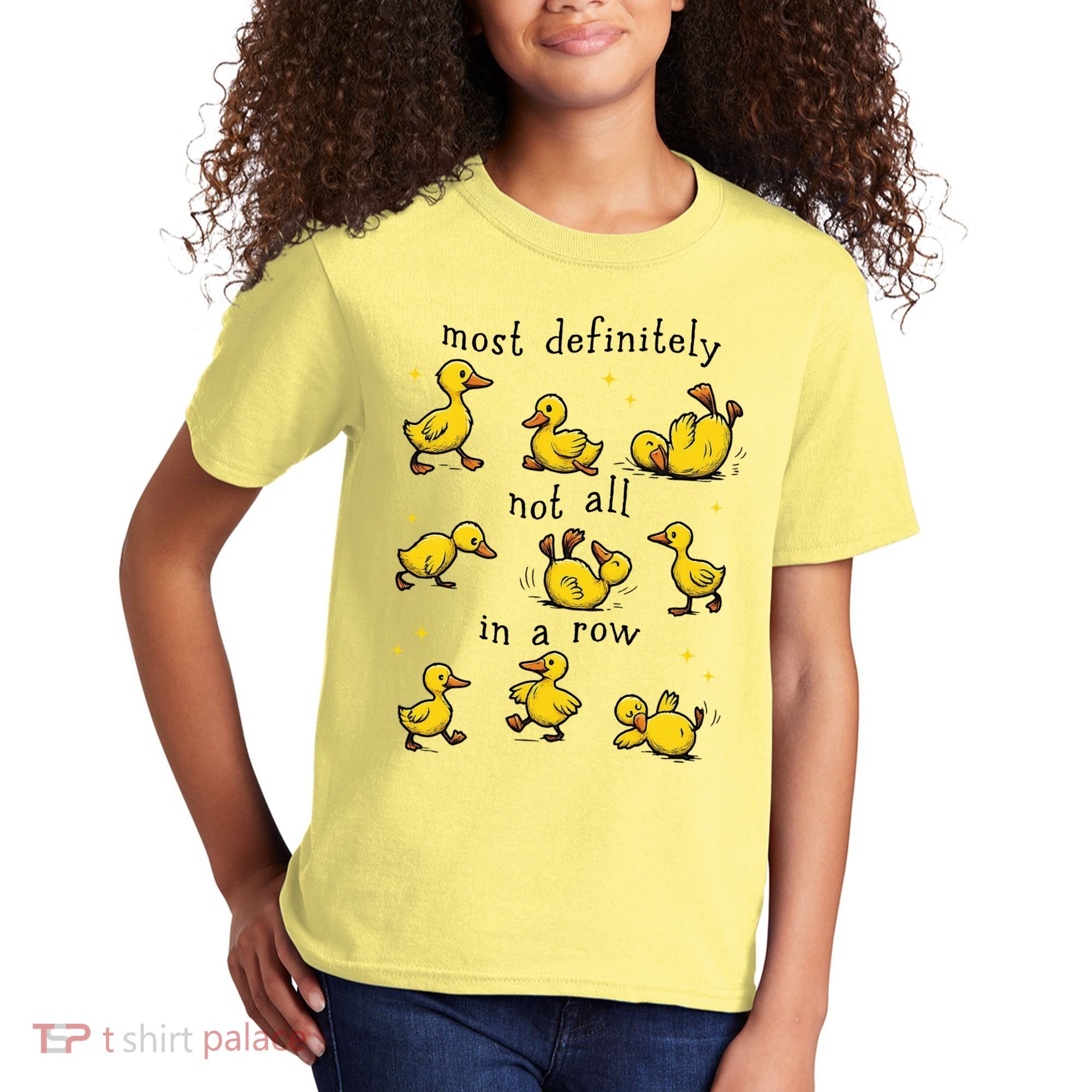 Most Definitely Not All In A Row Funny Duck Mental Health Kids T-Shirt