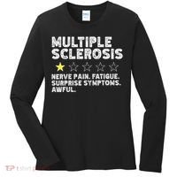 MS Do Not Recommend Funny Multiple Sclerosis Humor Awareness Women's Long Sleeve Shirt thumb 0