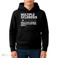 MS Do Not Recommend Funny Multiple Sclerosis Humor Awareness Kids Hoodie thumb 4