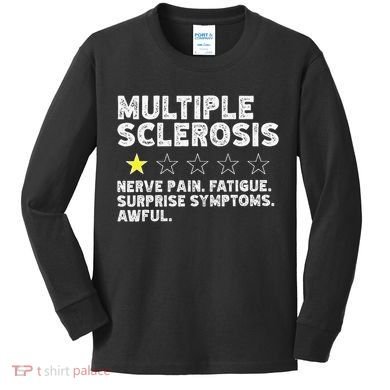 MS Do Not Recommend Funny Multiple Sclerosis Humor Awareness Kids Long Sleeve Shirt