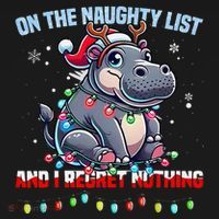 Moo Deng On The List Of Naughty And I Regret Nothing Xmas Women's Tank Top thumb 5