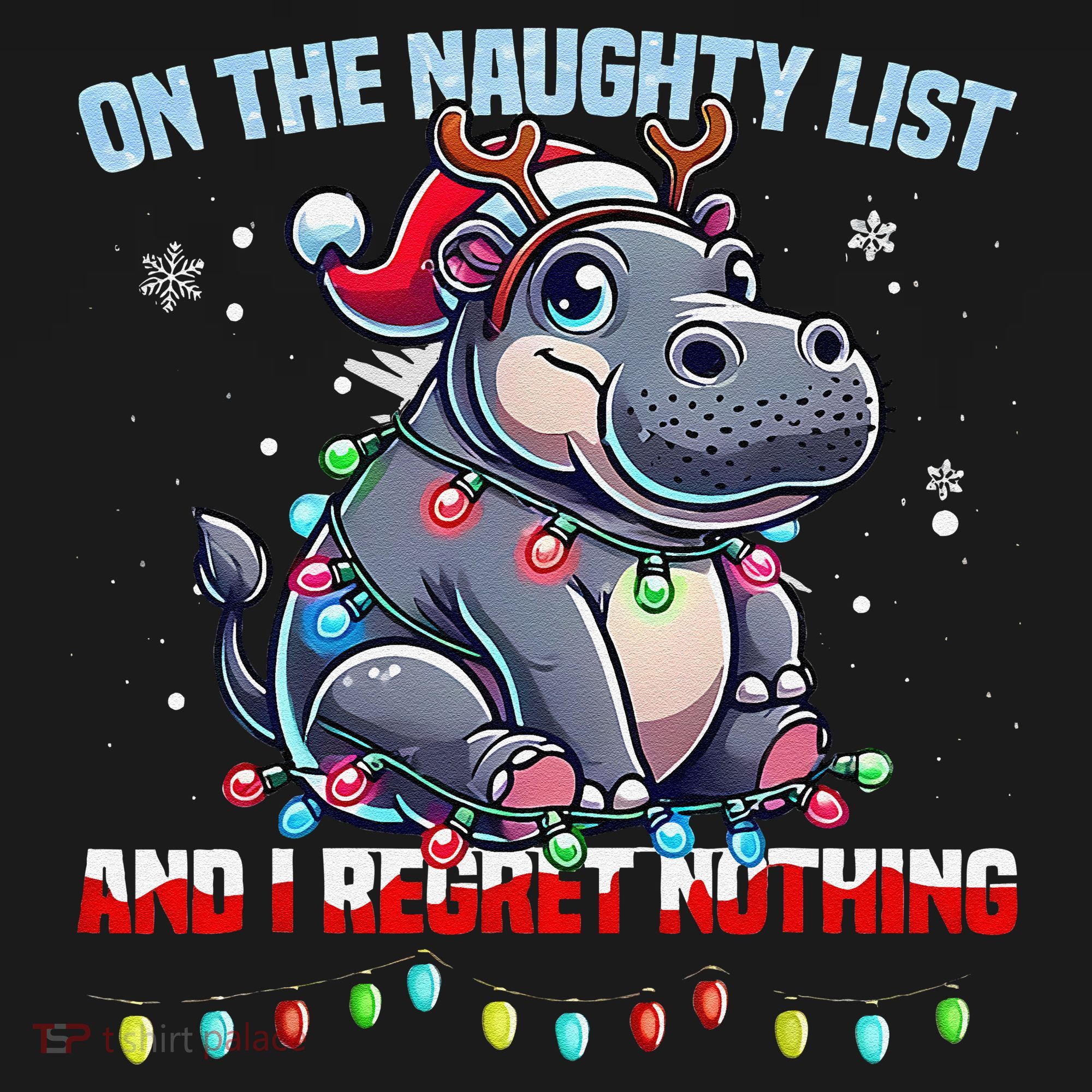 Moo Deng On The List Of Naughty And I Regret Nothing Xmas Women's Tank Top
