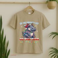 Moo Deng On The List Of Naughty And I Regret Nothing Xmas T-Shirt thumb 2
