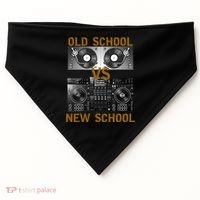 Music Djs Old School Vs New School Turntable Dj Equipt Cute Gift USA-Made Doggie Bandana thumb 0