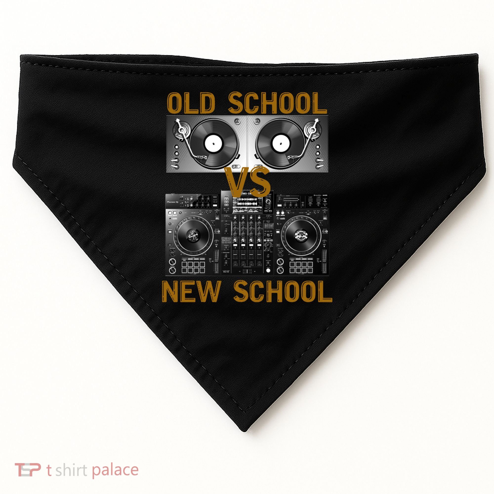 Music Djs Old School Vs New School Turntable Dj Equipt Cute Gift USA-Made Doggie Bandana