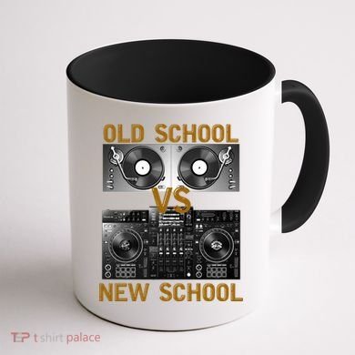 Music Djs Old School Vs New School Turntable Dj Equipt Cute Gift Coffee Mug back