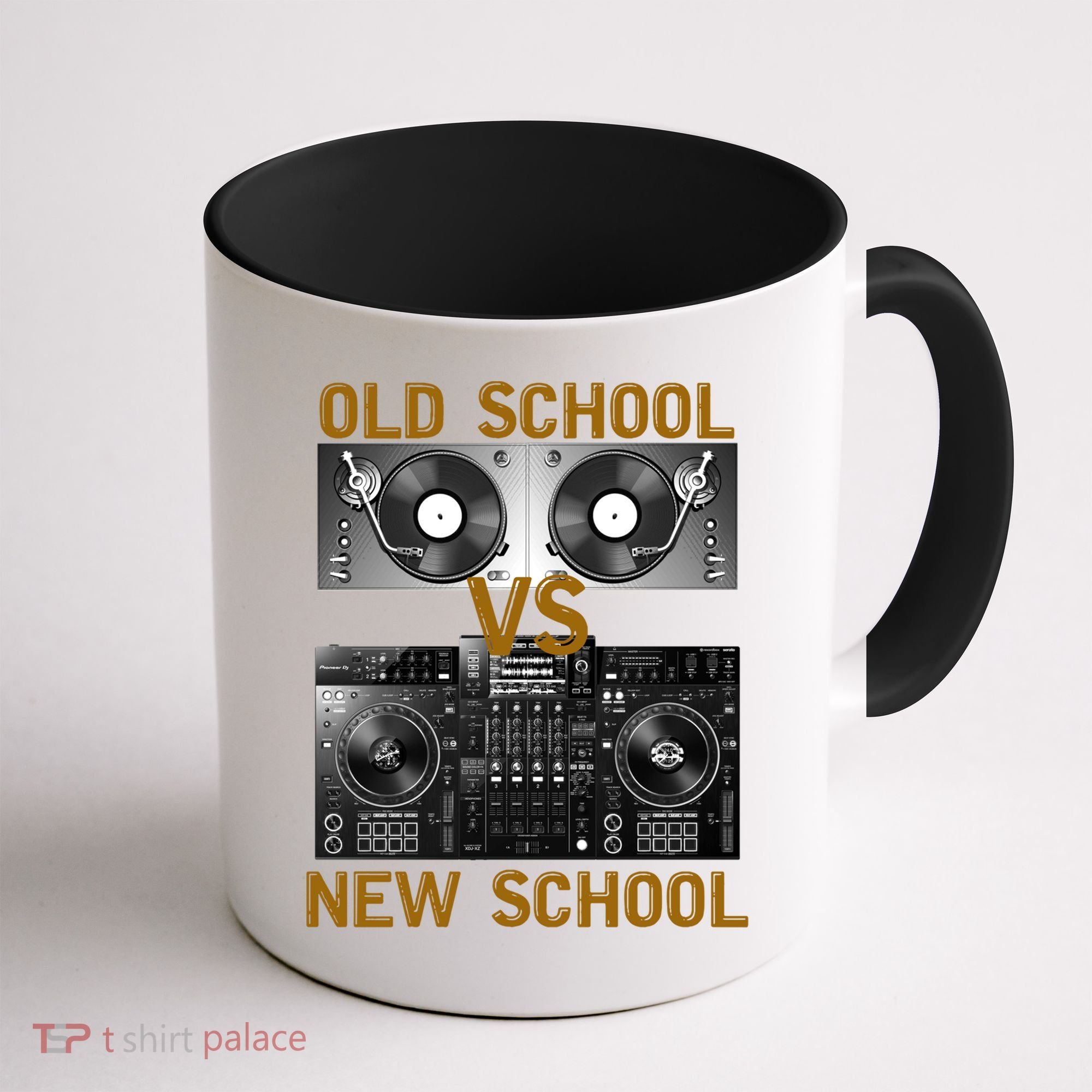 Music Djs Old School Vs New School Turntable Dj Equipt Cute Gift Coffee Mug