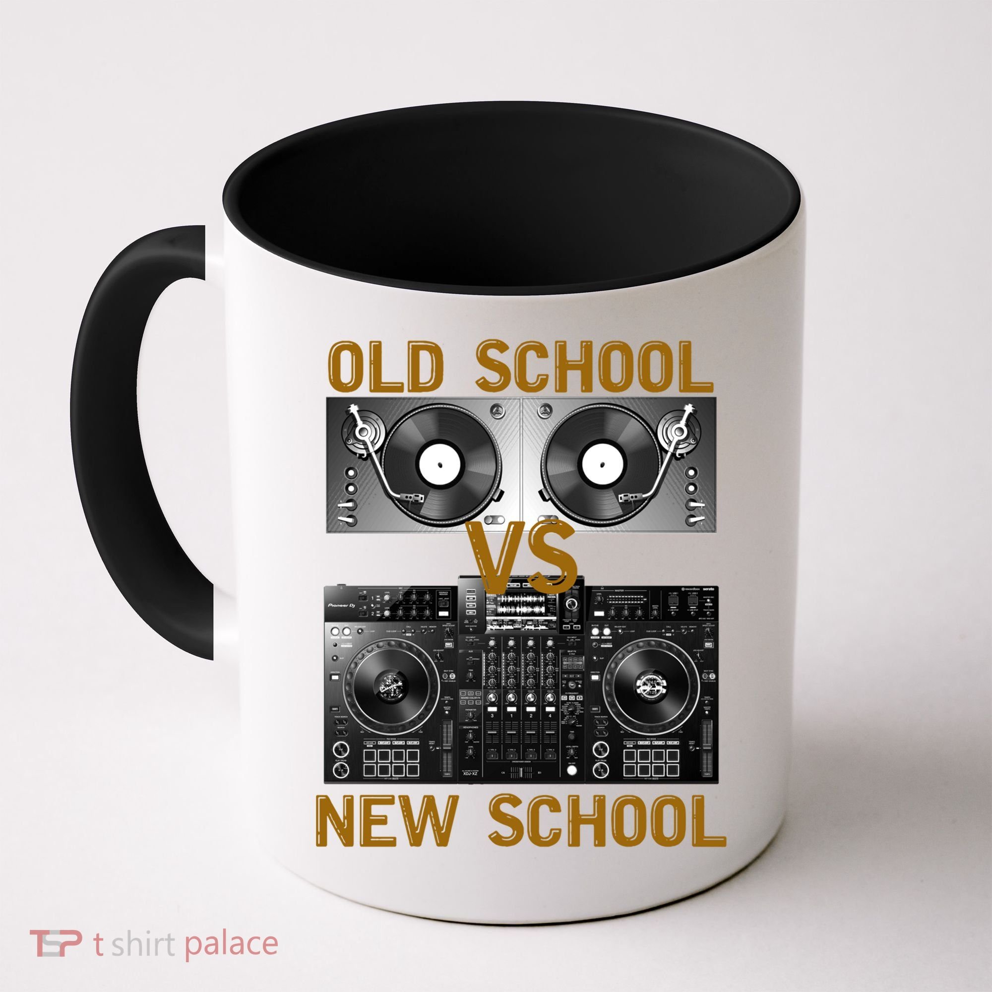 Music Djs Old School Vs New School Turntable Dj Equipt Cute Gift Coffee Mug