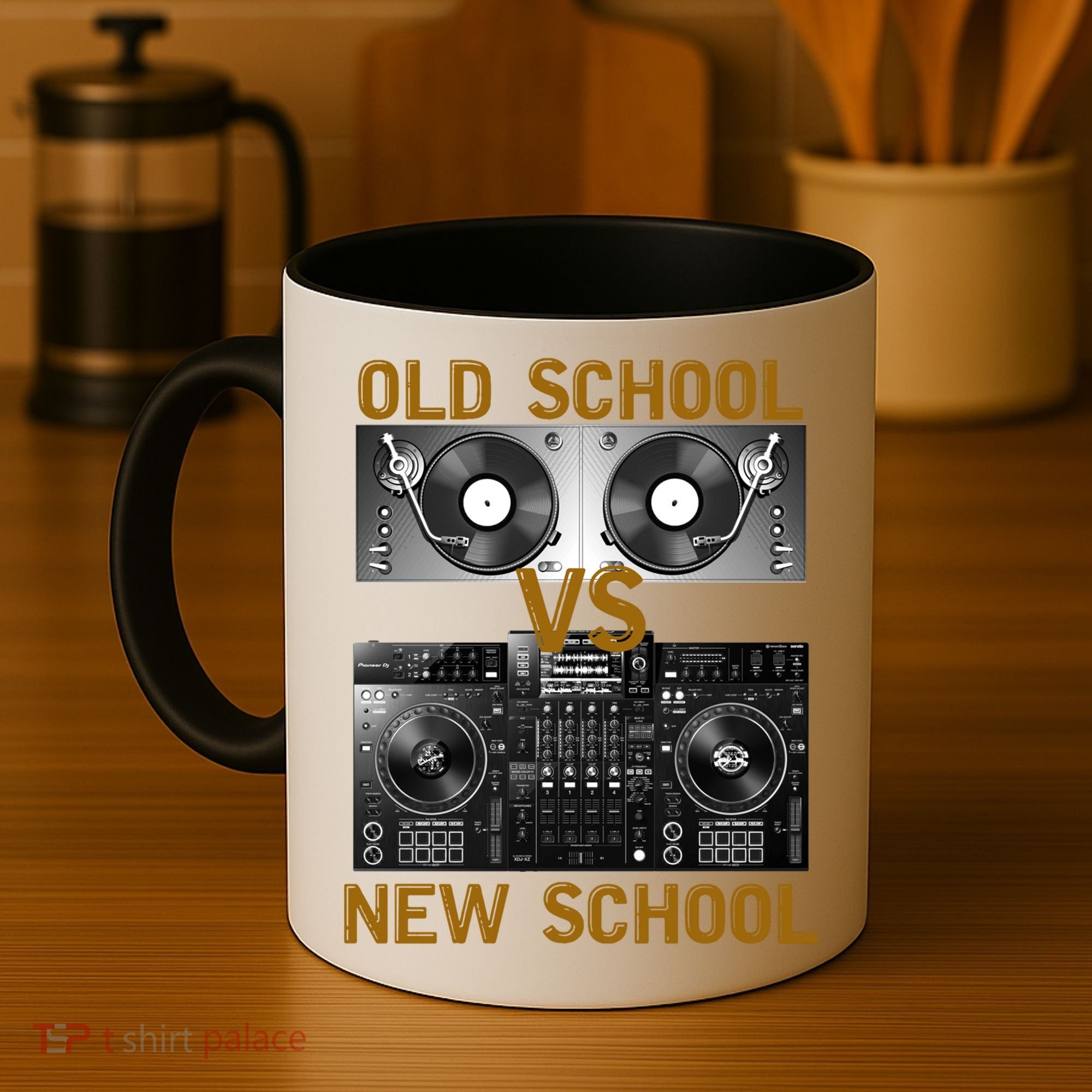 Music Djs Old School Vs New School Turntable Dj Equipt Cute Gift Coffee Mug