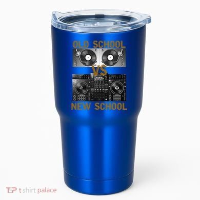 Music Djs Old School Vs New School Turntable Dj Equipt Cute Gift Tumbler