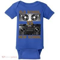 Music Djs Old School Vs New School Turntable Dj Equipt Cute Gift Baby Bodysuit thumb 0