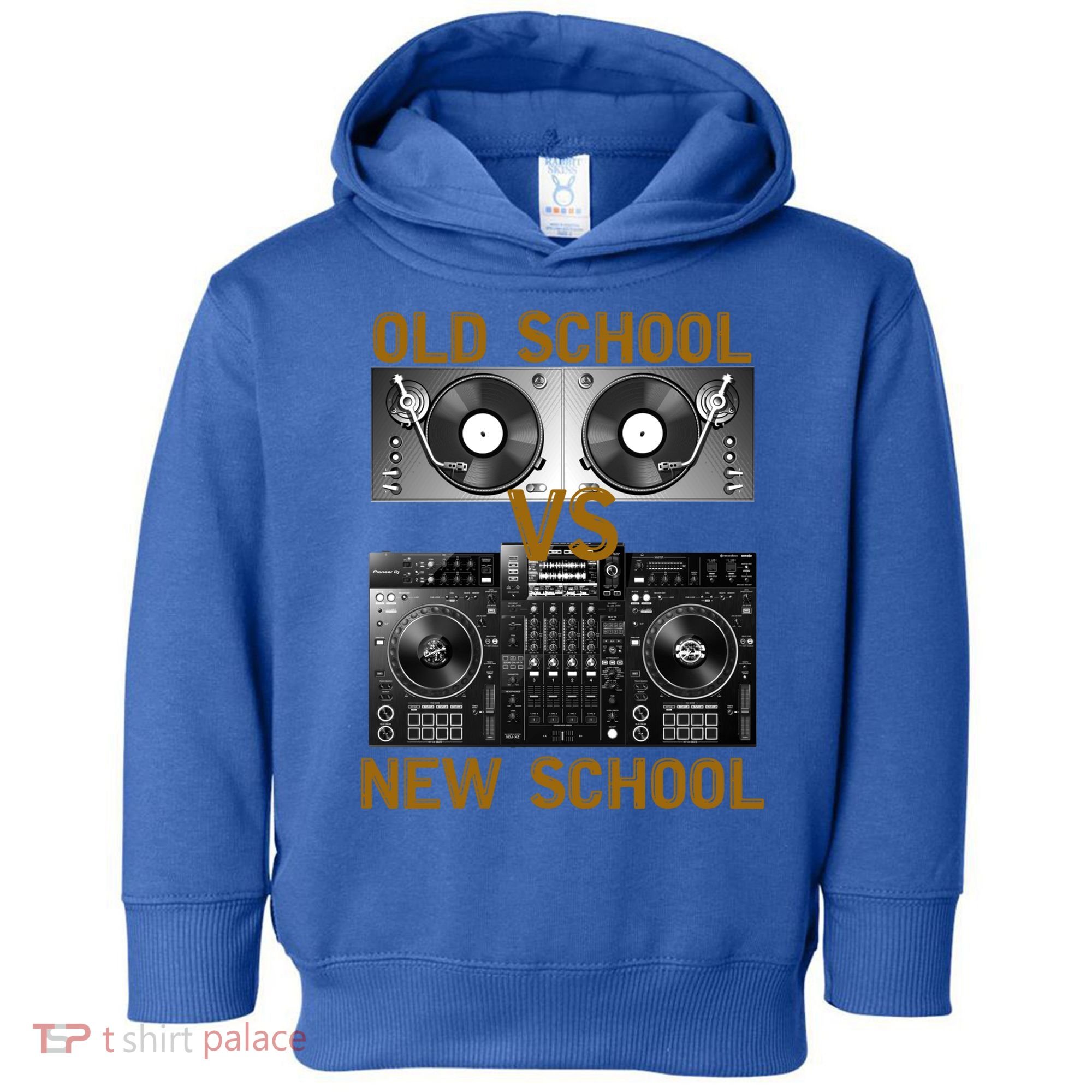 Music Djs Old School Vs New School Turntable Dj Equipt Cute Gift Toddler Hoodie