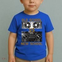 Music Djs Old School Vs New School Turntable Dj Equipt Cute Gift Toddler T-Shirt thumb 2