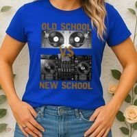 Music Djs Old School Vs New School Turntable Dj Equipt Cute Gift Women's T-Shirt thumb 2