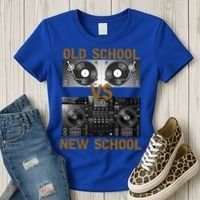 Music Djs Old School Vs New School Turntable Dj Equipt Cute Gift Women's T-Shirt thumb 3