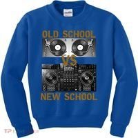 Music Djs Old School Vs New School Turntable Dj Equipt Cute Gift Kids Sweatshirt thumb 0