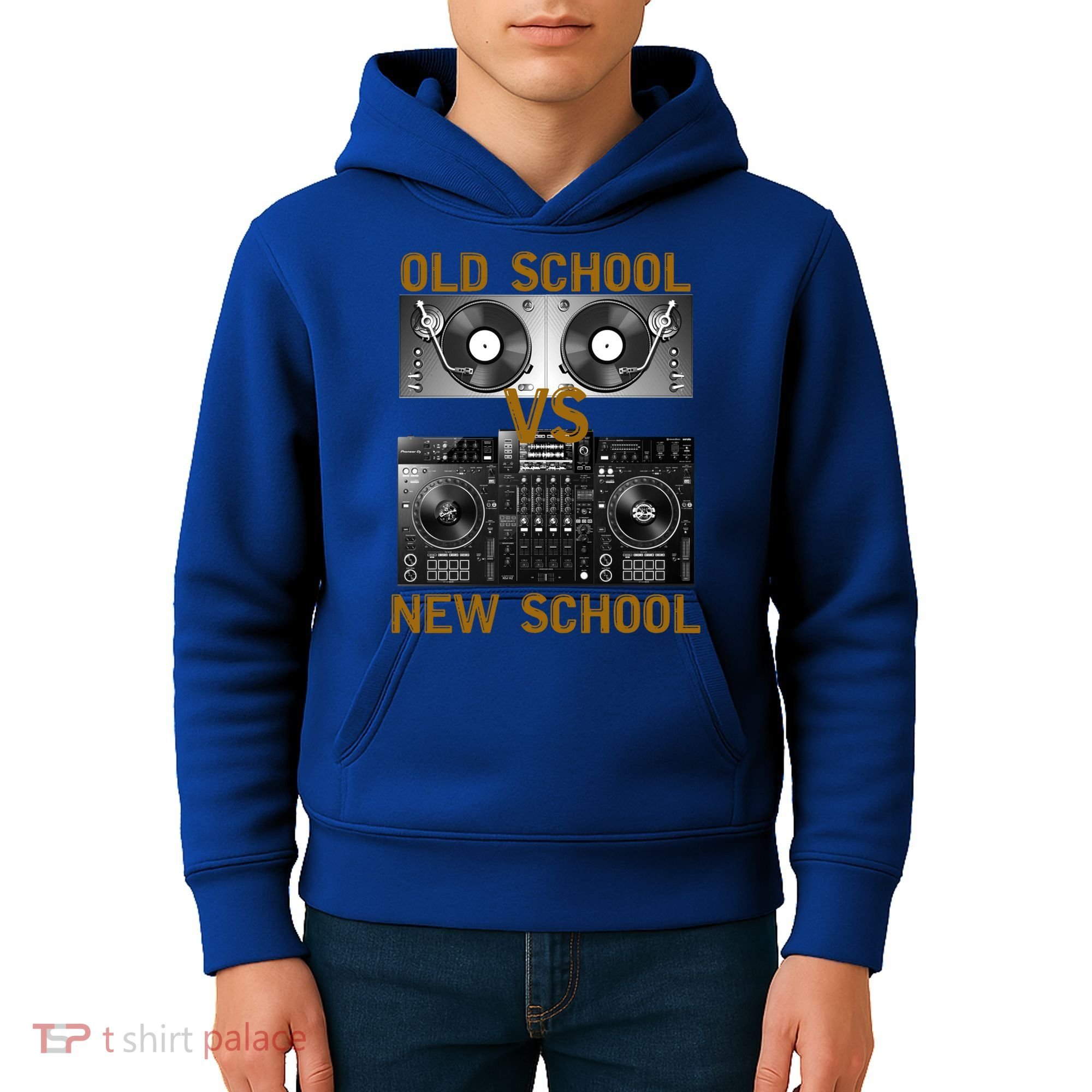 Music Djs Old School Vs New School Turntable Dj Equipt Cute Gift Kids Hoodie