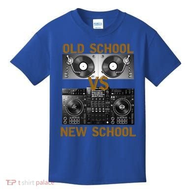Music Djs Old School Vs New School Turntable Dj Equipt Cute Gift Kids T-Shirt