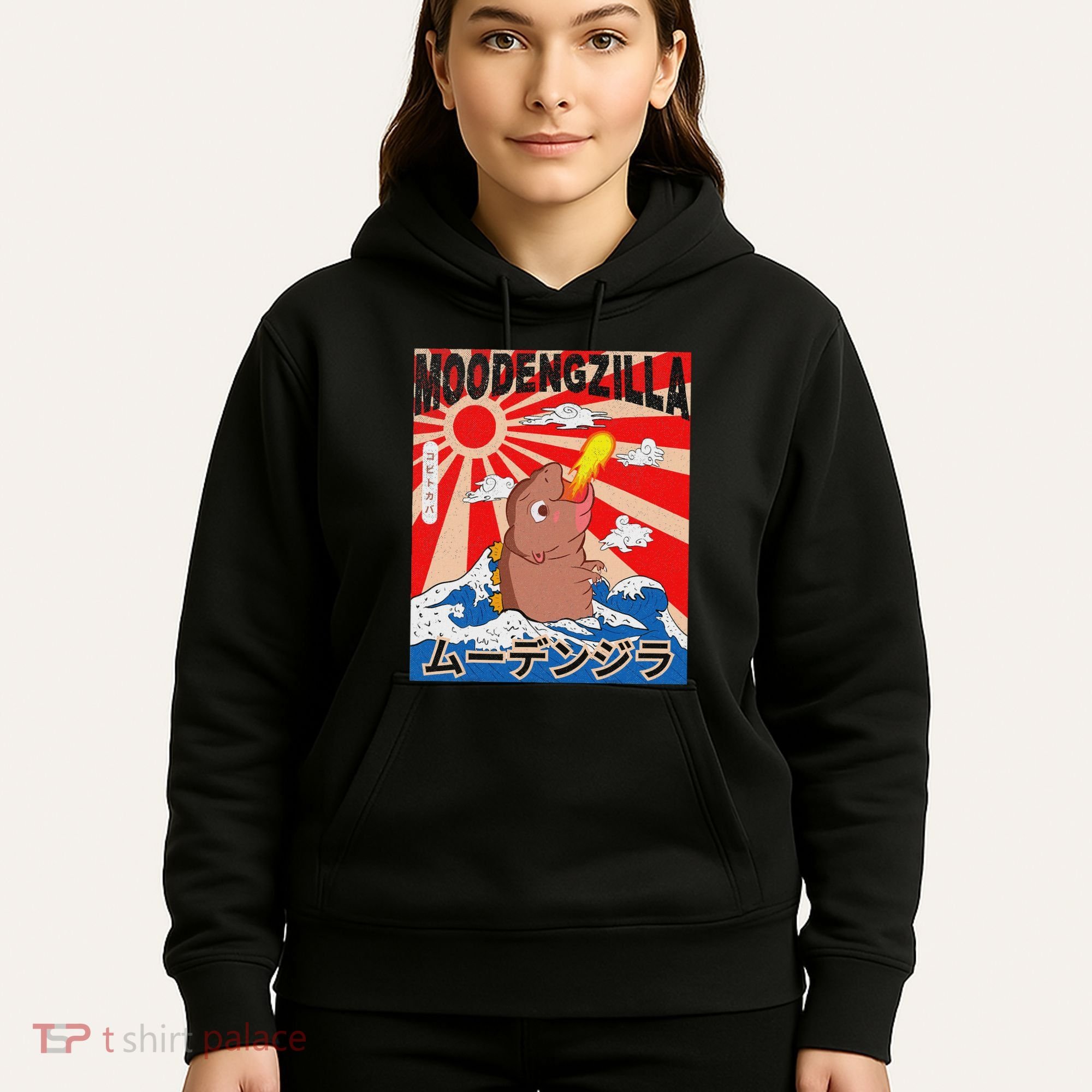 Moo Deng Pygmy Hippopotamus Funny Moodengzilla Hoodie