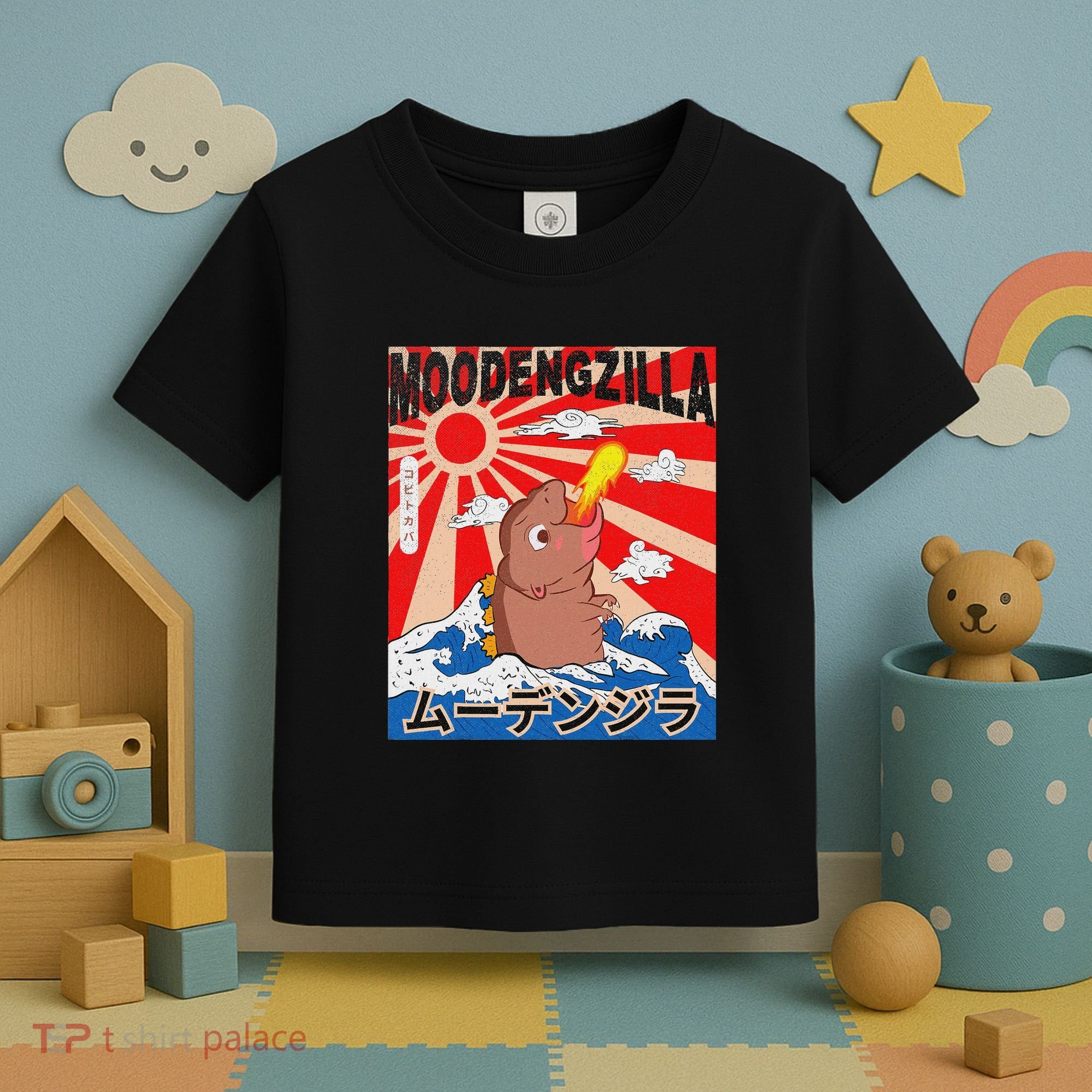 Moo Deng Pygmy Hippopotamus Funny Moodengzilla Toddler T-Shirt