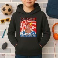 Moo Deng Pygmy Hippopotamus Funny Moodengzilla Kids Hoodie thumb 2