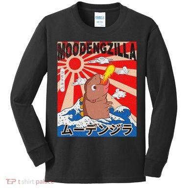 Moo Deng Pygmy Hippopotamus Funny Moodengzilla Kids Long Sleeve Shirt