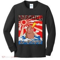 Moo Deng Pygmy Hippopotamus Funny Moodengzilla Kids Long Sleeve Shirt thumb 0