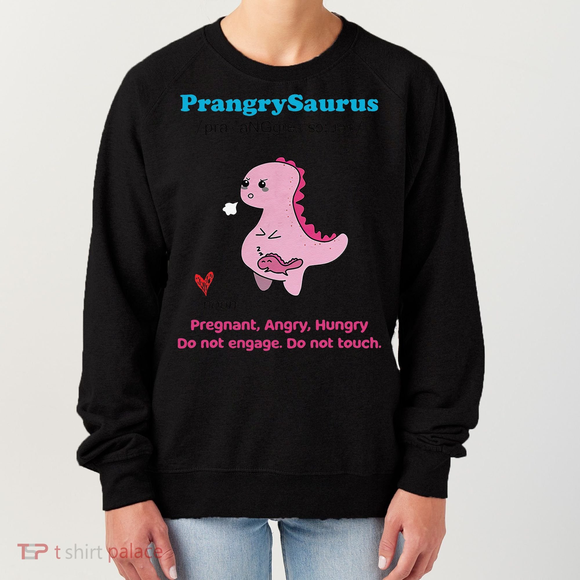 Mother's Day Pregnant Mom Prangrysaurus Pregnancy Surprise Women's Sweatshirt