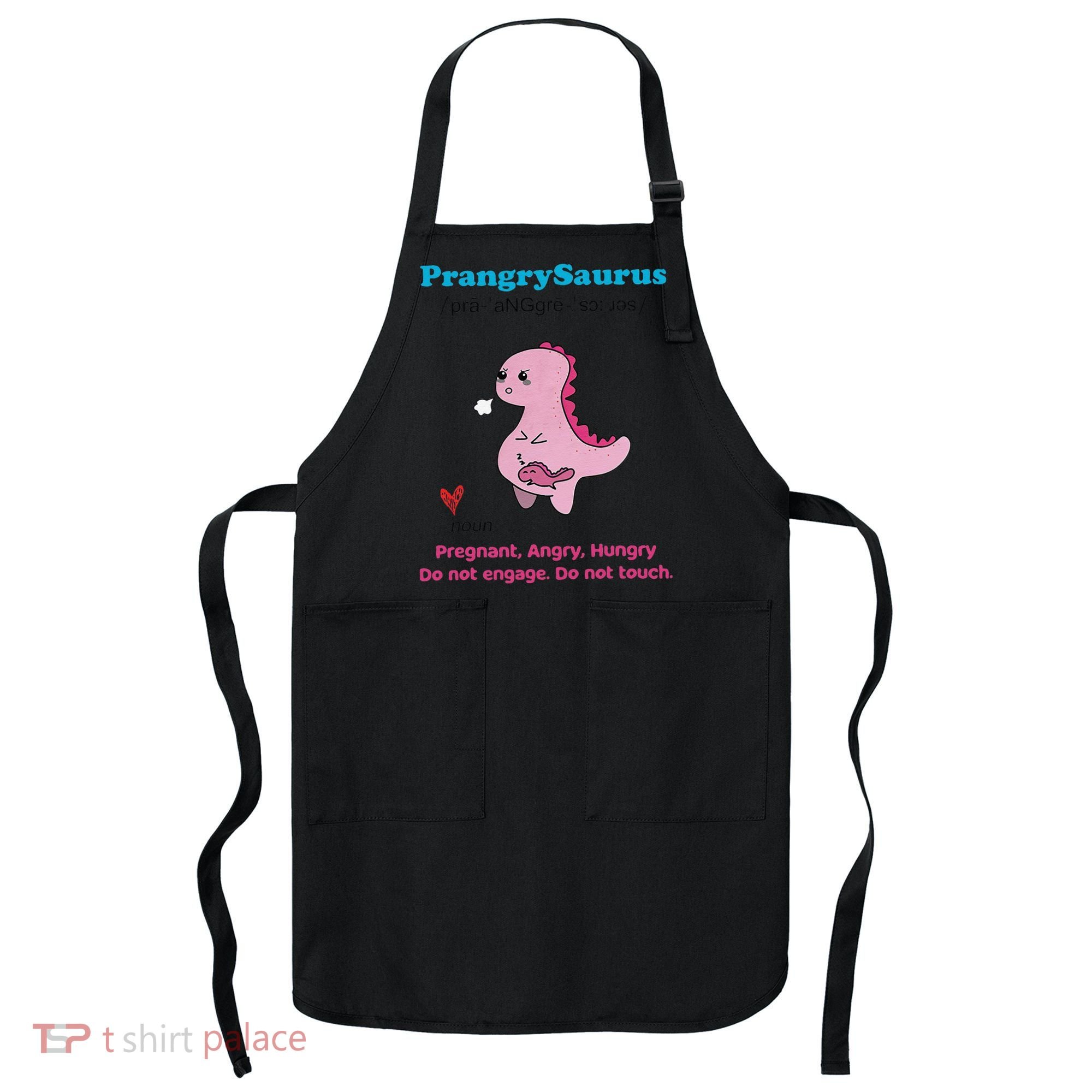 Mother's Day Pregnant Mom Prangrysaurus Pregnancy Surprise Apron