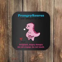 Mother's Day Pregnant Mom Prangrysaurus Pregnancy Surprise Coaster thumb 0