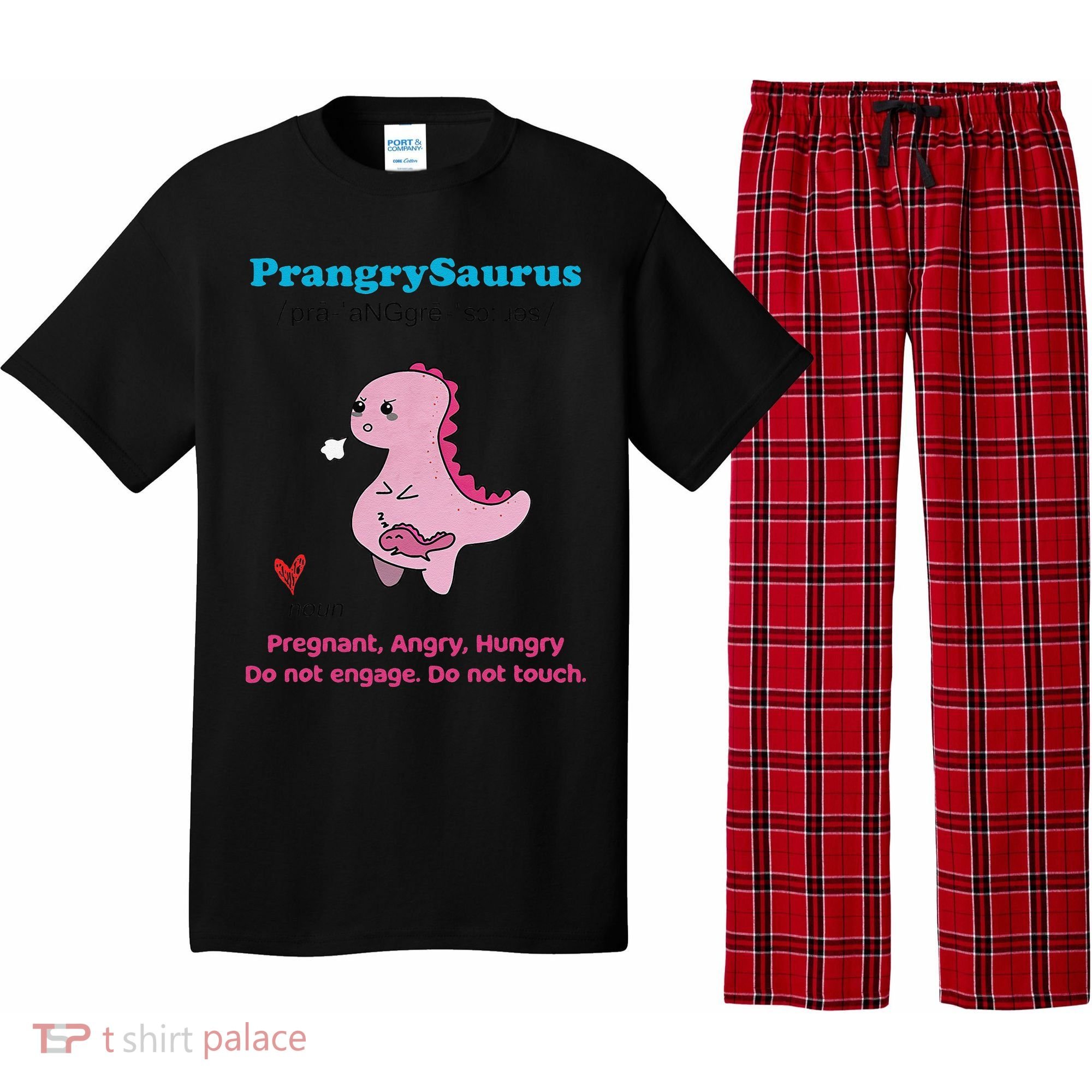 Mother's Day Pregnant Mom Prangrysaurus Pregnancy Surprise Pajama Set