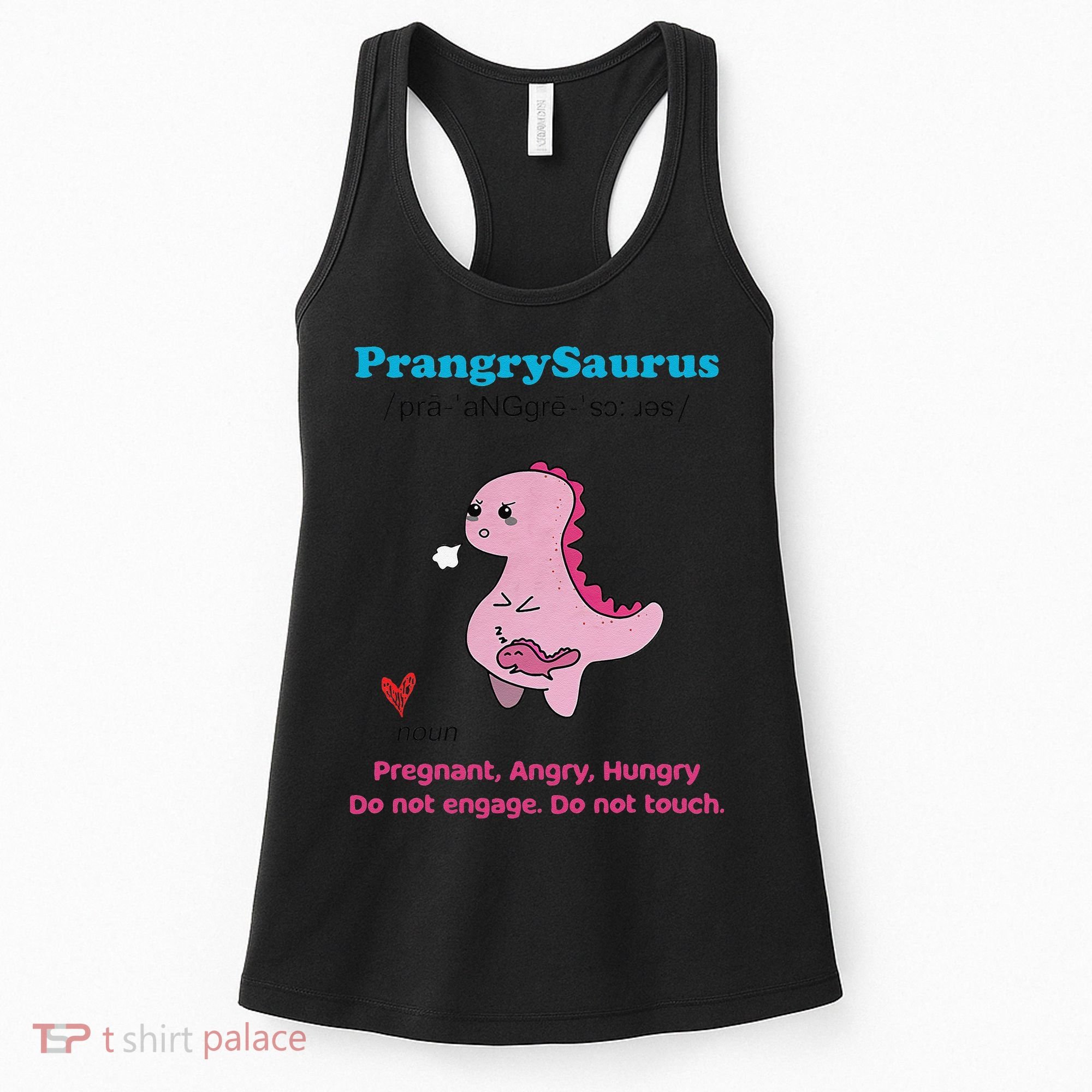 Mother's Day Pregnant Mom Prangrysaurus Pregnancy Surprise Women's Tank Top