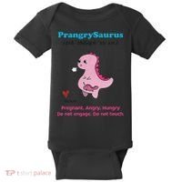 Mother's Day Pregnant Mom Prangrysaurus Pregnancy Surprise Baby Bodysuit thumb 0