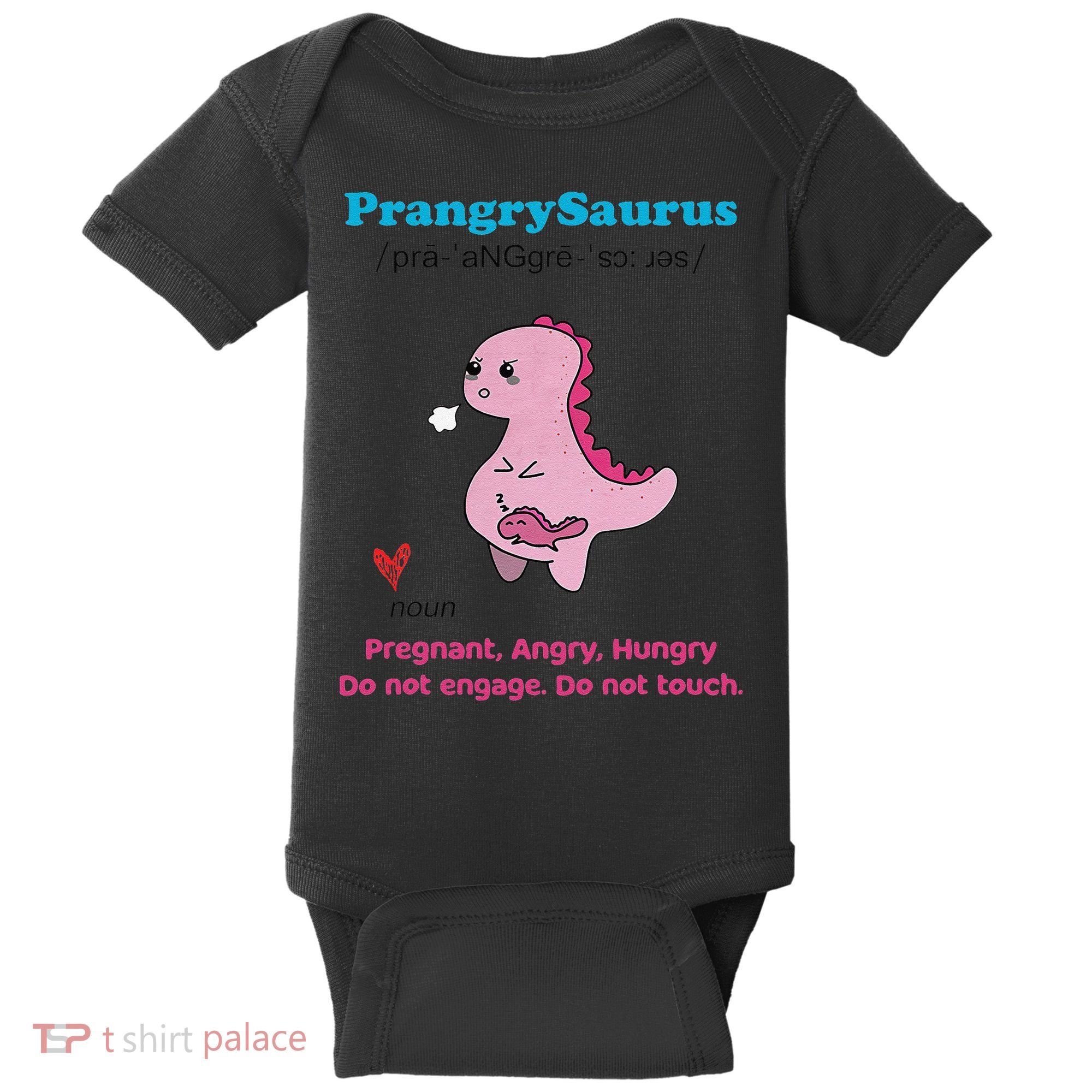 Mother's Day Pregnant Mom Prangrysaurus Pregnancy Surprise Baby Bodysuit