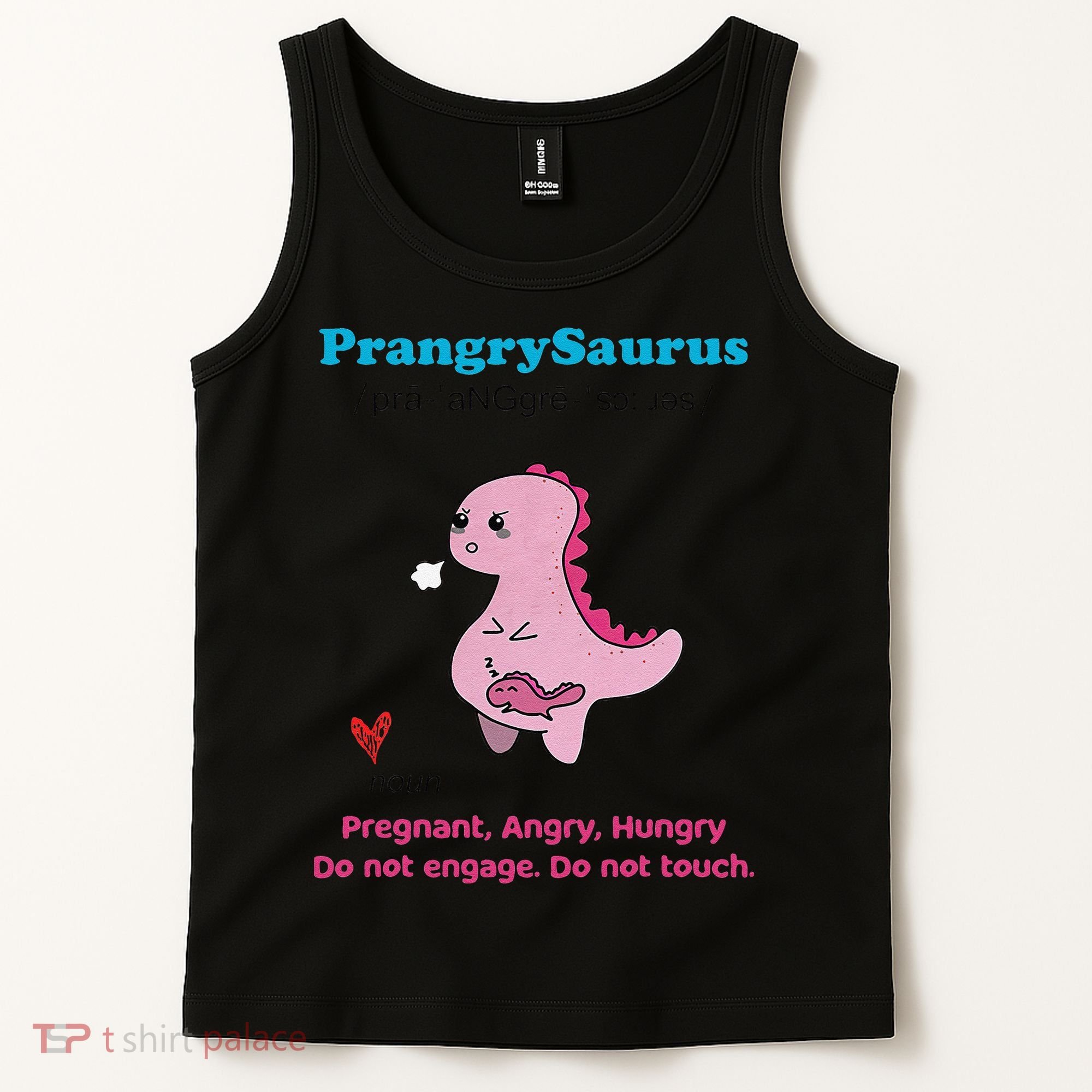 Mother's Day Pregnant Mom Prangrysaurus Pregnancy Surprise Tank Top