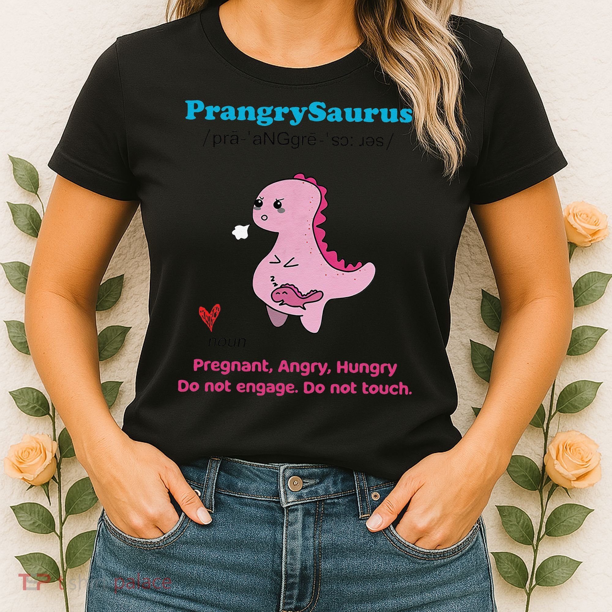 Mother's Day Pregnant Mom Prangrysaurus Pregnancy Surprise Women's T-Shirt