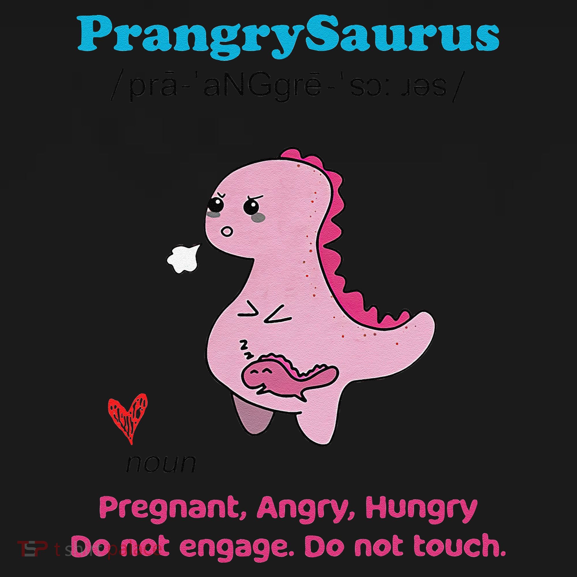 Mother's Day Pregnant Mom Prangrysaurus Pregnancy Surprise Kids Sweatshirt