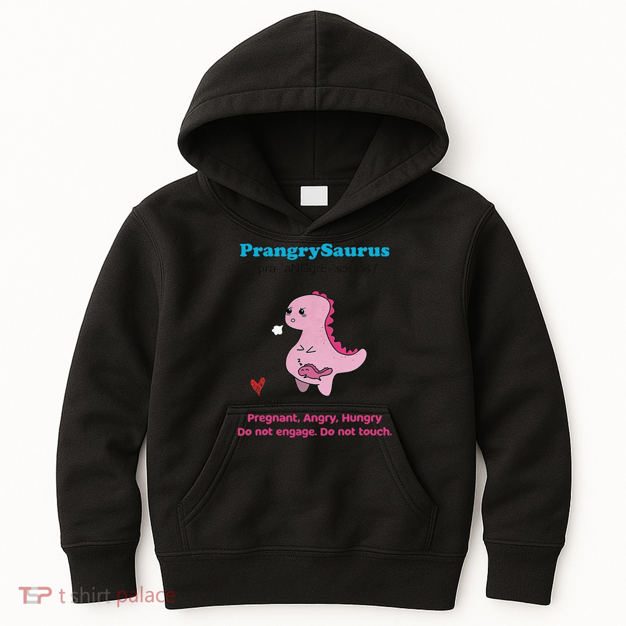 Mother's Day Pregnant Mom Prangrysaurus Pregnancy Surprise Kids Hoodie