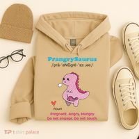 Mother's Day Pregnant Mom Prangrysaurus Pregnancy Surprise Hoodie thumb 4