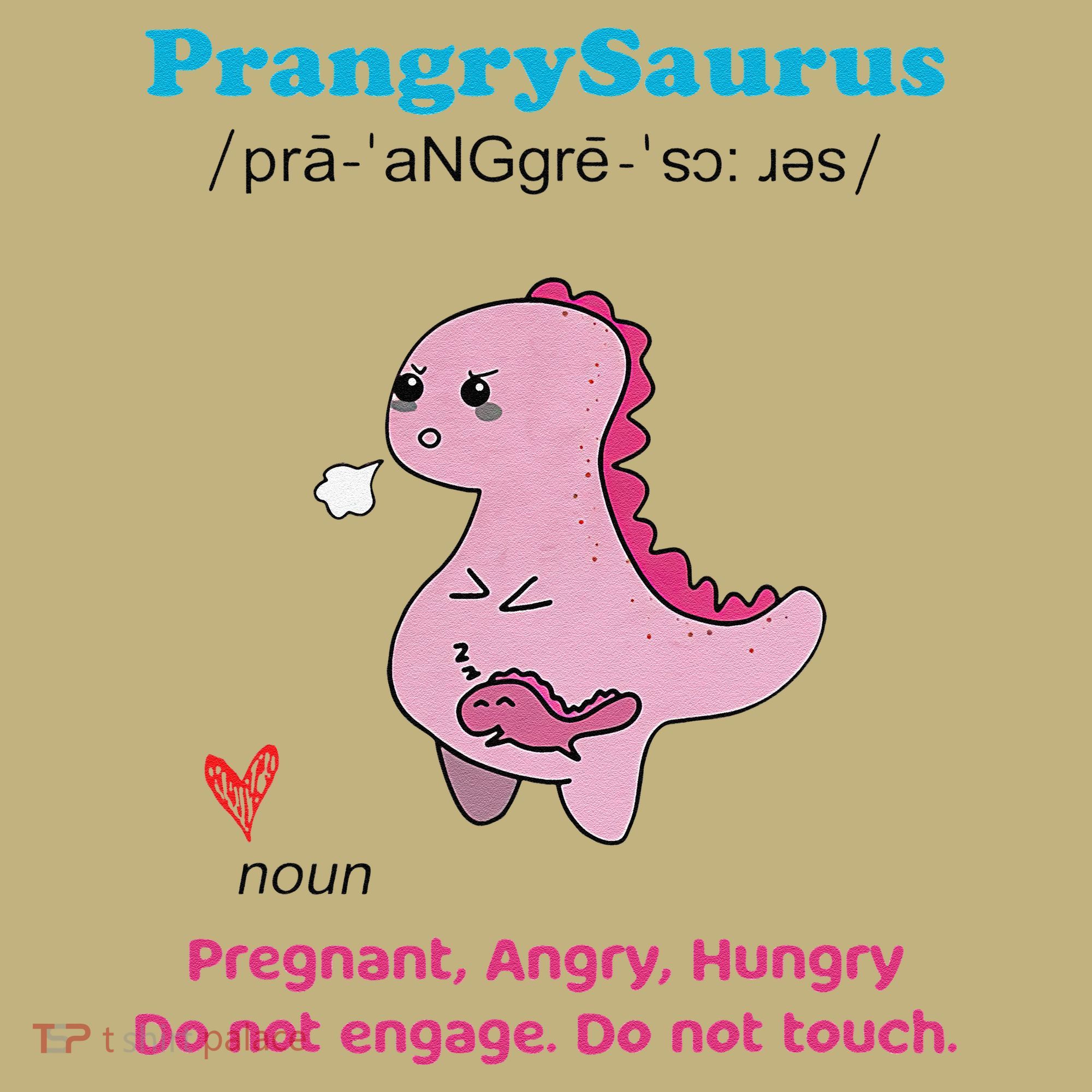 Mother's Day Pregnant Mom Prangrysaurus Pregnancy Surprise Long Sleeve Shirt