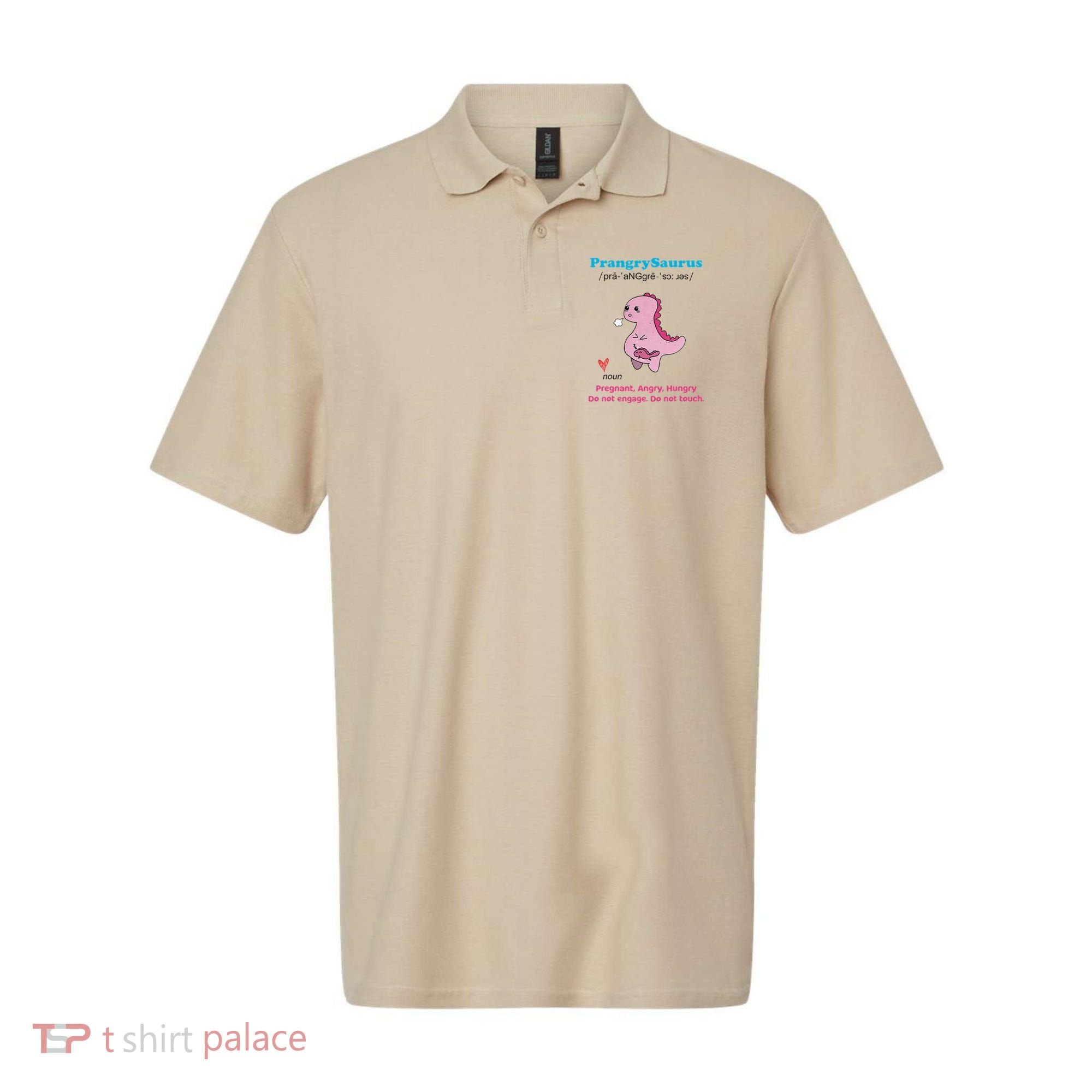 Mother's Day Pregnant Mom Prangrysaurus Pregnancy Surprise Polo