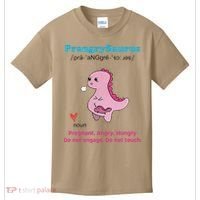 Mother's Day Pregnant Mom Prangrysaurus Pregnancy Surprise Kids T-Shirt thumb 0