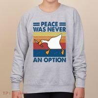 Murder Duck Peace Was Never An Option Duck With Knife Meme Women's Sweatshirt thumb 0