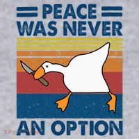 Murder Duck Peace Was Never An Option Duck With Knife Meme Women's Sweatshirt thumb 2