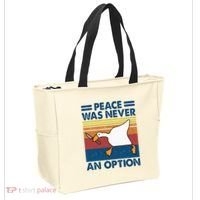 Murder Duck Peace Was Never An Option Duck With Knife Meme Tote Bag thumb 2