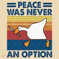 Murder Duck Peace Was Never An Option Duck With Knife Meme Tote Bag thumb 4